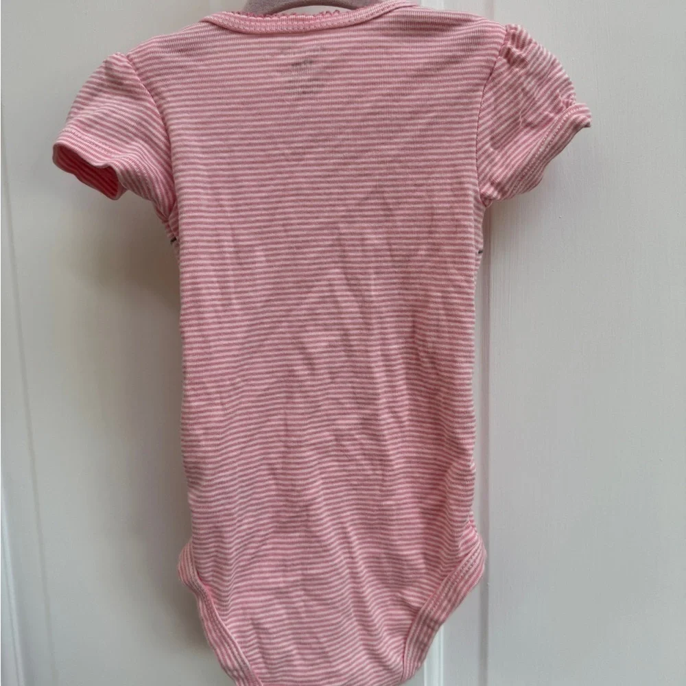 NWOT Carter's 12M Girls Pink Striped Elephant Love My Mama Baby Onesie Bodysuit